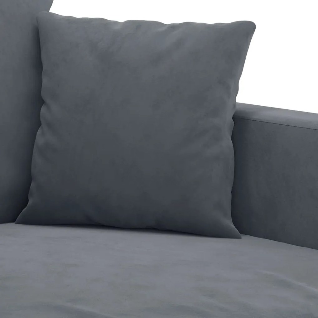 Sofá de 3 lugares 180 cm veludo cinza-escuro