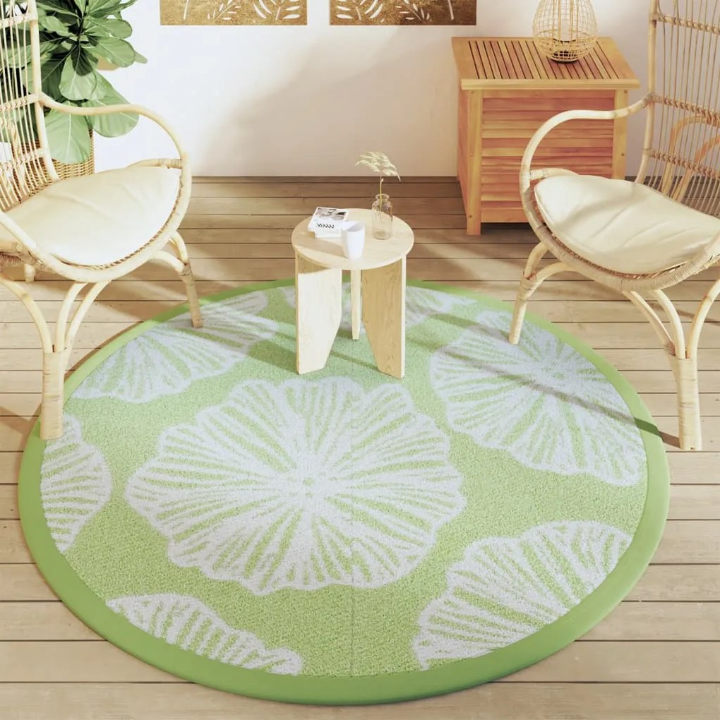 Tapete de exterior Ø160 cm ARAKIL PP Verde