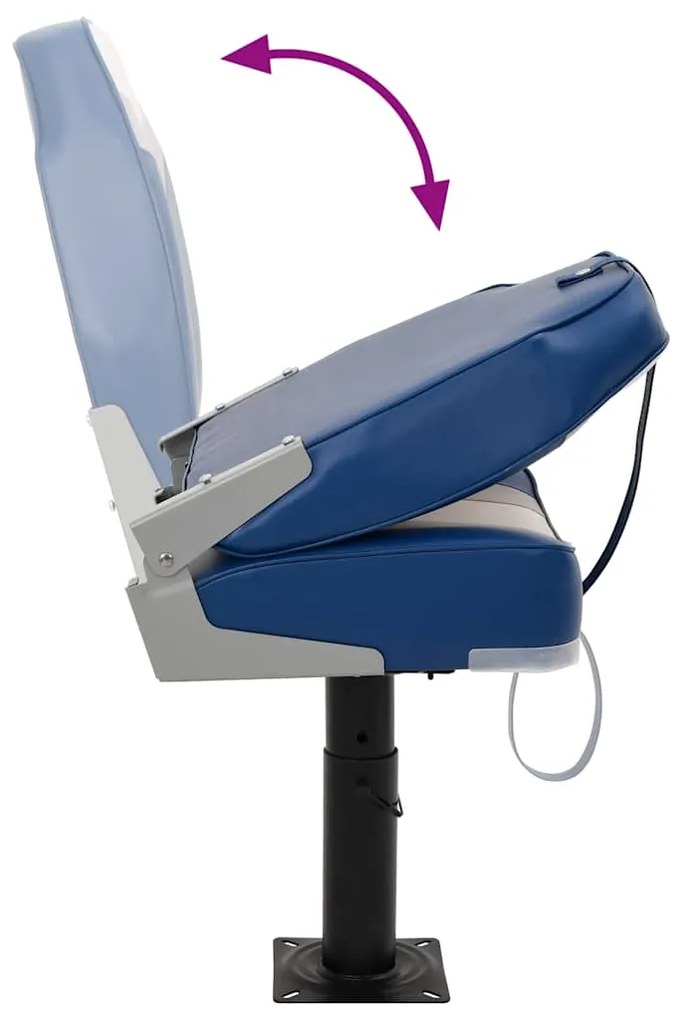 Assentos de barco 2 pcs c/ pedestais ajustáveis e rotação 360°