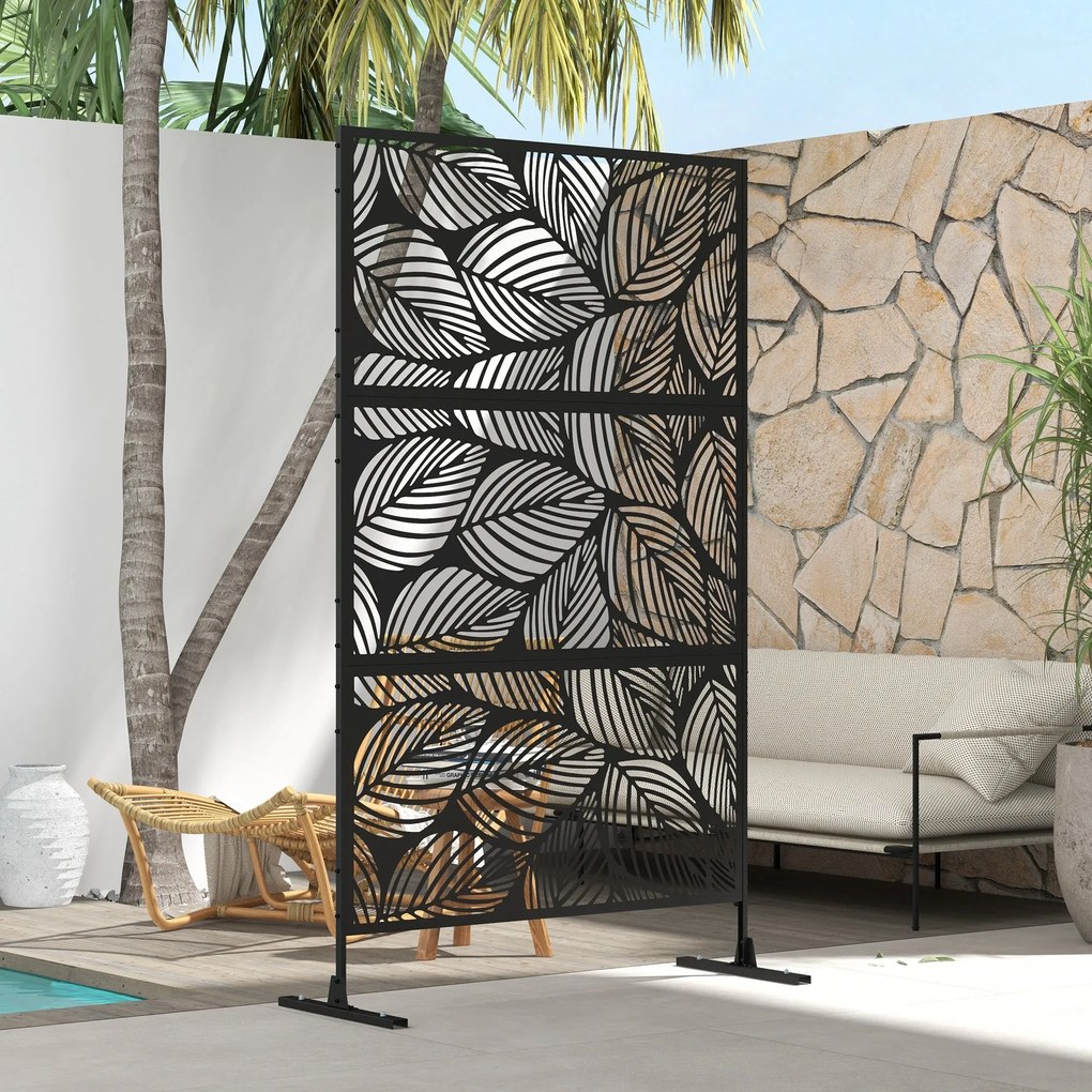 Biombo de Exterior Separador de Ambientes com 3 Peças com Padrão de Fl