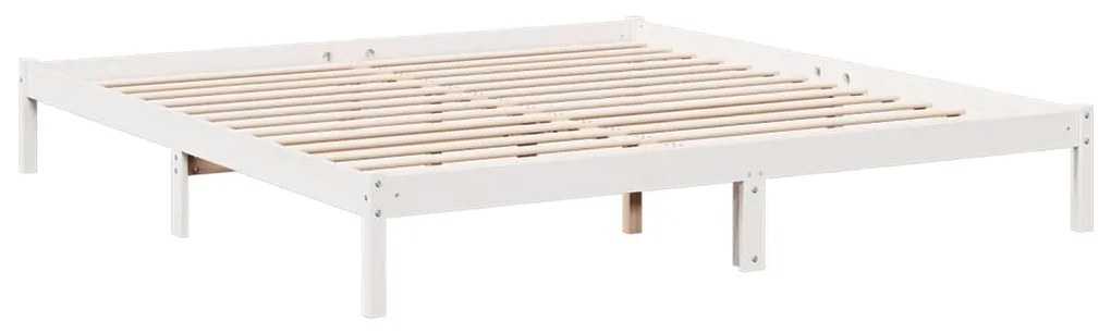 Cama extra longa sem colchão 180x220 cm pinho maciço branco