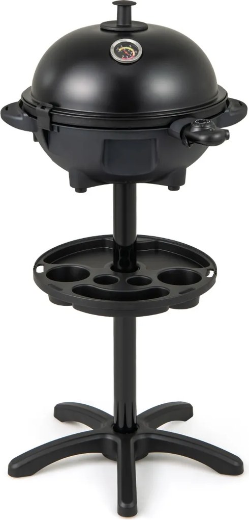 Grelhador elétrico exterior de 1200 W com placa de cozedura antiaderente de 2 zonas e temperatura ajustável Preto
