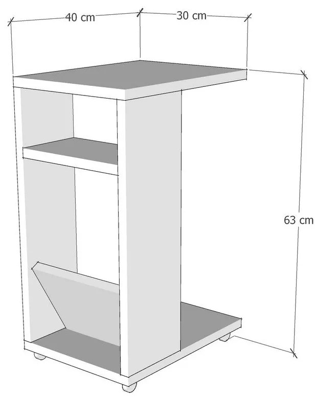 Mesa de Apoio Filinta – Travertino – 30x63x40 cm