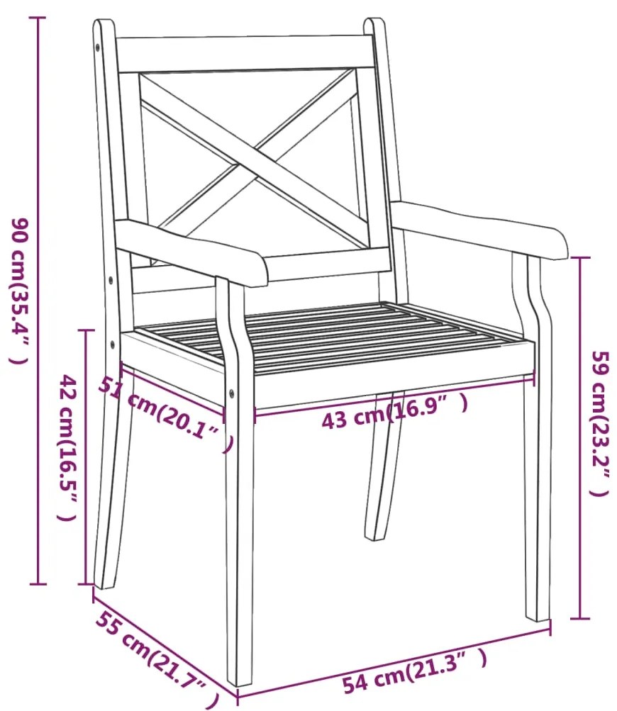 Cadeiras de jantar para exterior 4 pcs acácia maciça
