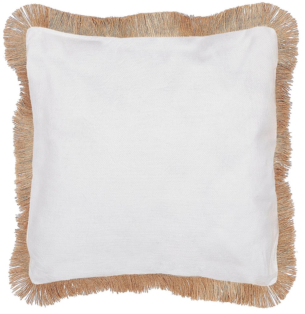 Almofada decorativa creme e preta 45 x 45 cm GERANIUM Beliani