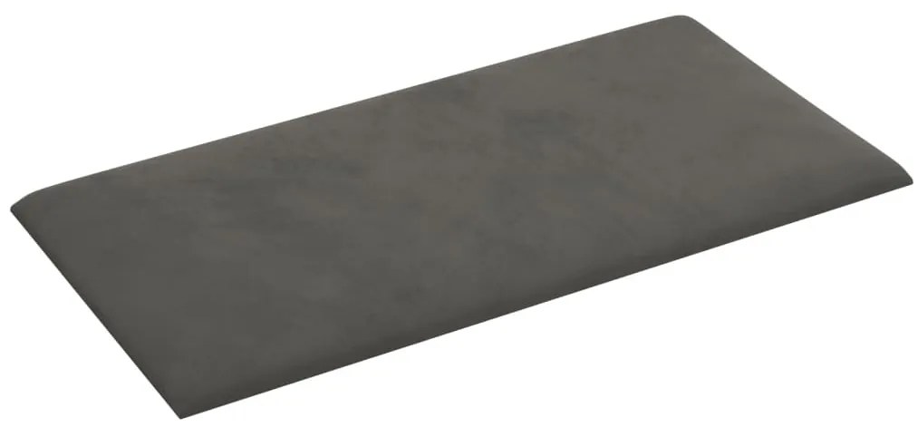Painel de parede 12 pcs 30x15 cm veludo 0,54 m² cinza-escuro