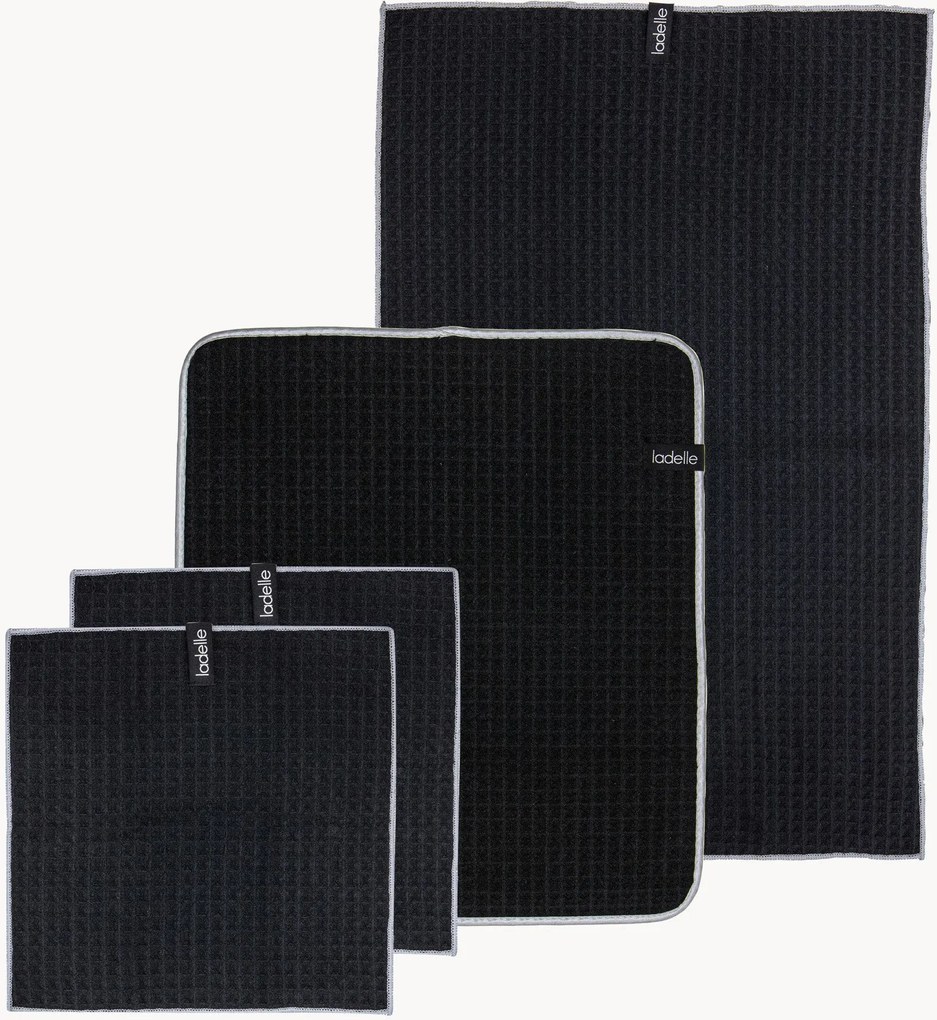 Conjunto de cozinha em microfibra com textura de favo de mel Mega, conjunto de 4