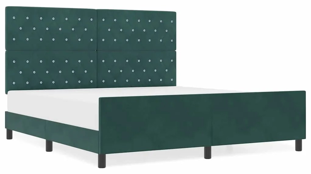 Cama vidaXL em Verde Escuro, 180x200 cm, Veludo