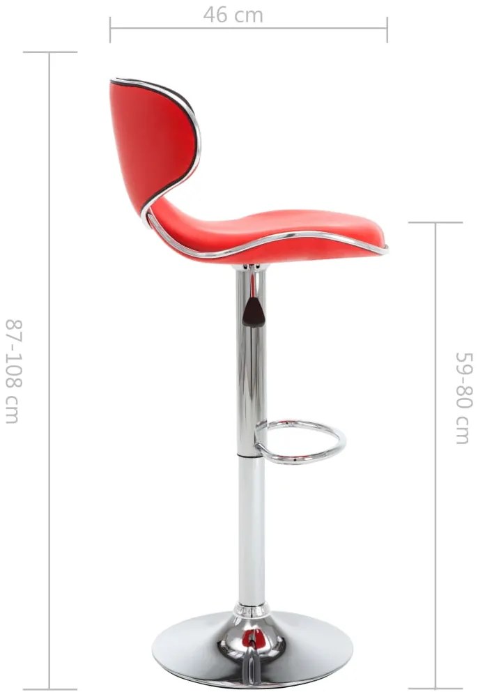 Bancos de bar 2 pcs couro artificial vermelho