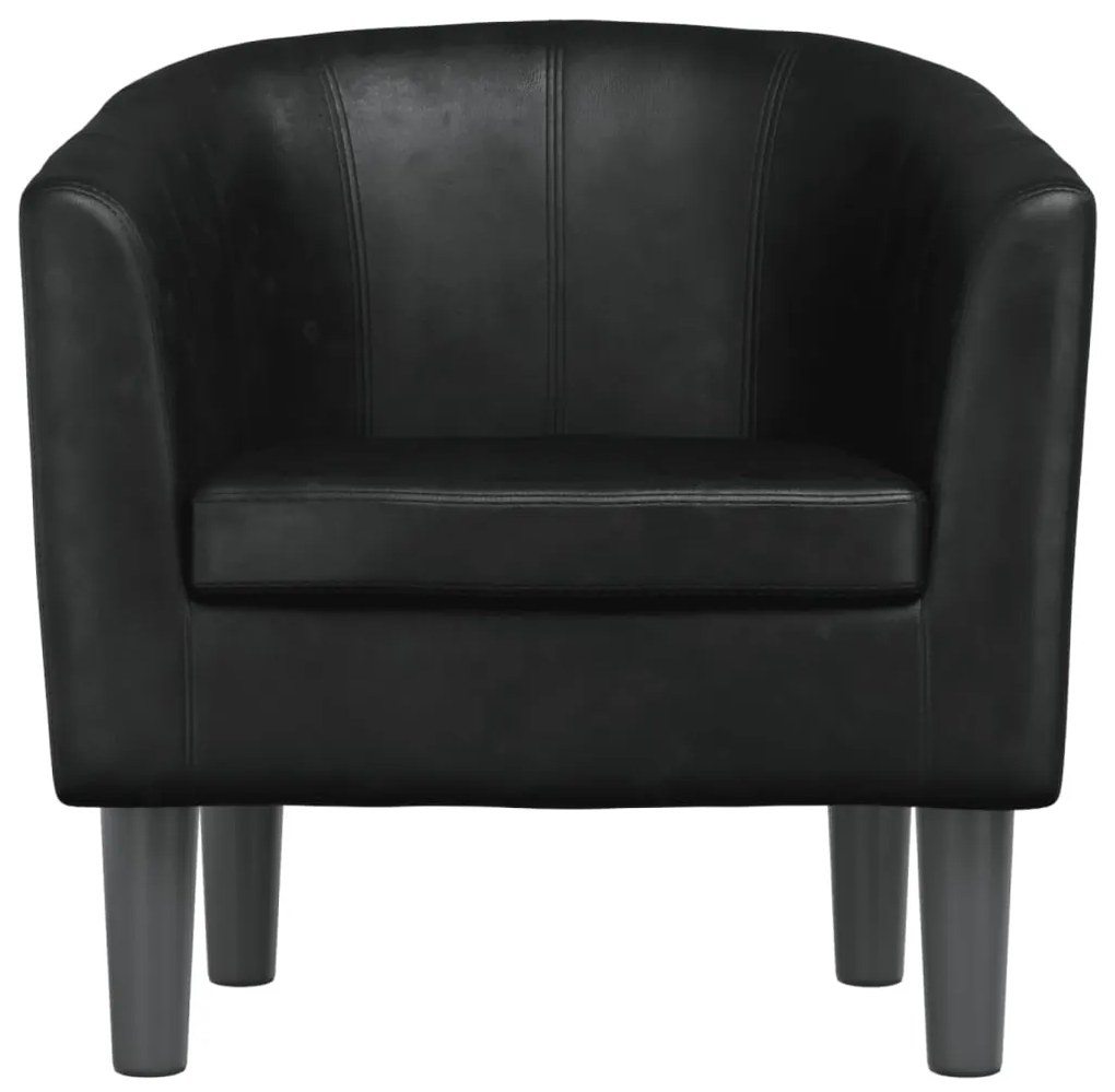 Poltrona em couro artificial preto