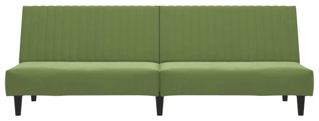Sofá-cama de 2 lugares veludo verde-claro