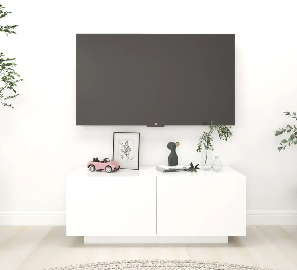 vidaXL Móvel p/ TV 100x35x40cm madeira processada branco
