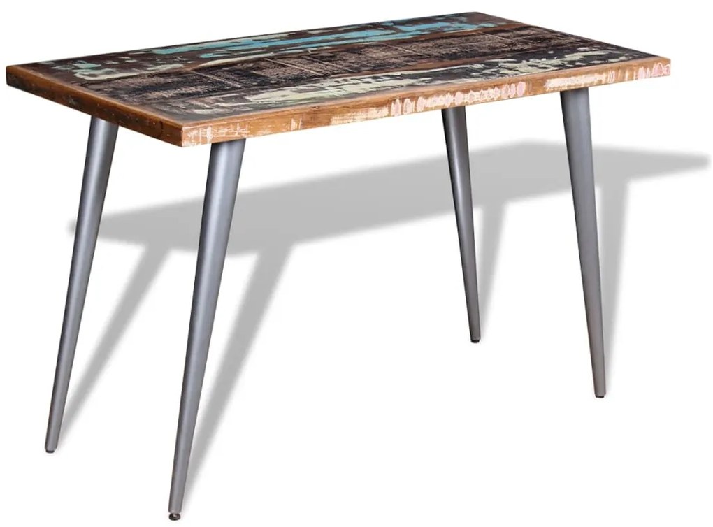 Mesa de jantar madeira reciclada maciça 120x60x76 cm