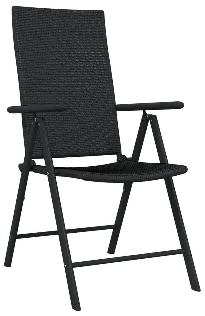 3 pcs conjunto de jantar para jardim preto