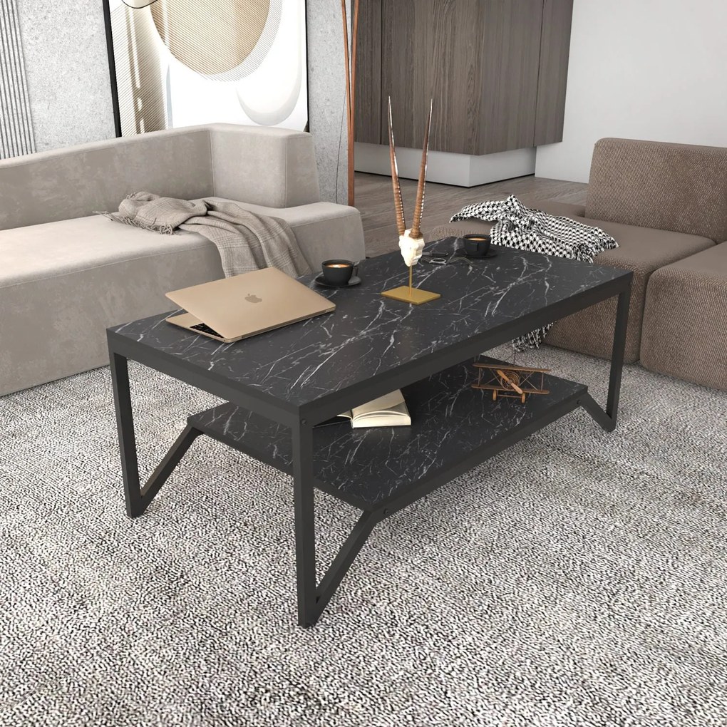 Mesa de Café Flora - Preto - 120x60x45,8 cm