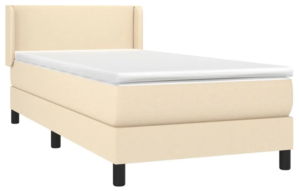 Cama com molas/colchão 90x190 cm tecido cor creme