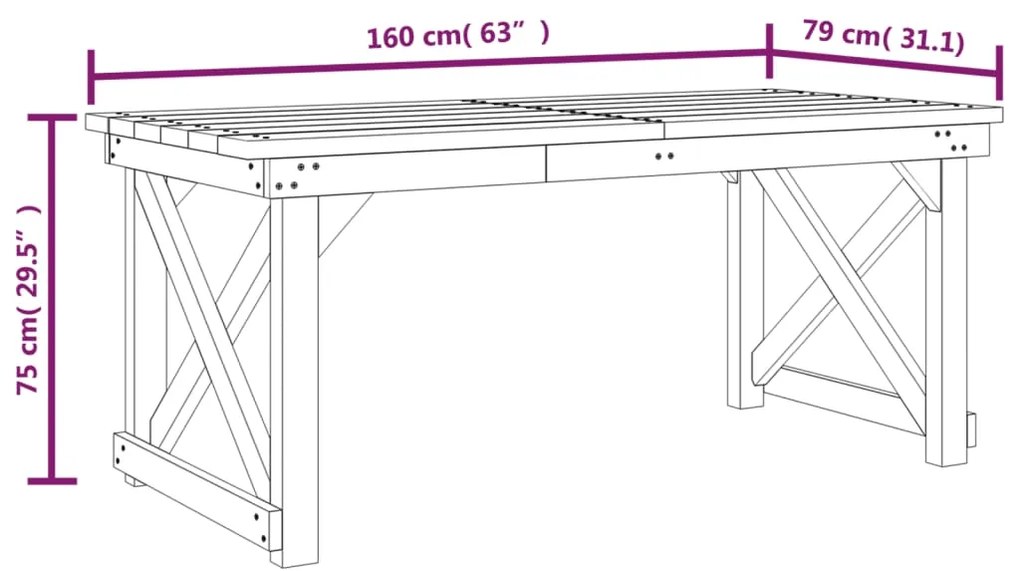 3 pcs conjunto de jantar para jardim pinho impregnado maciço