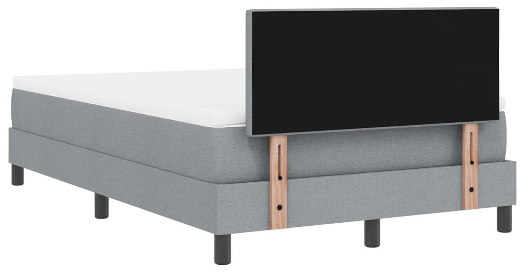 Cama Box com Colchão Cinza Claro 120x200 cm Tecido