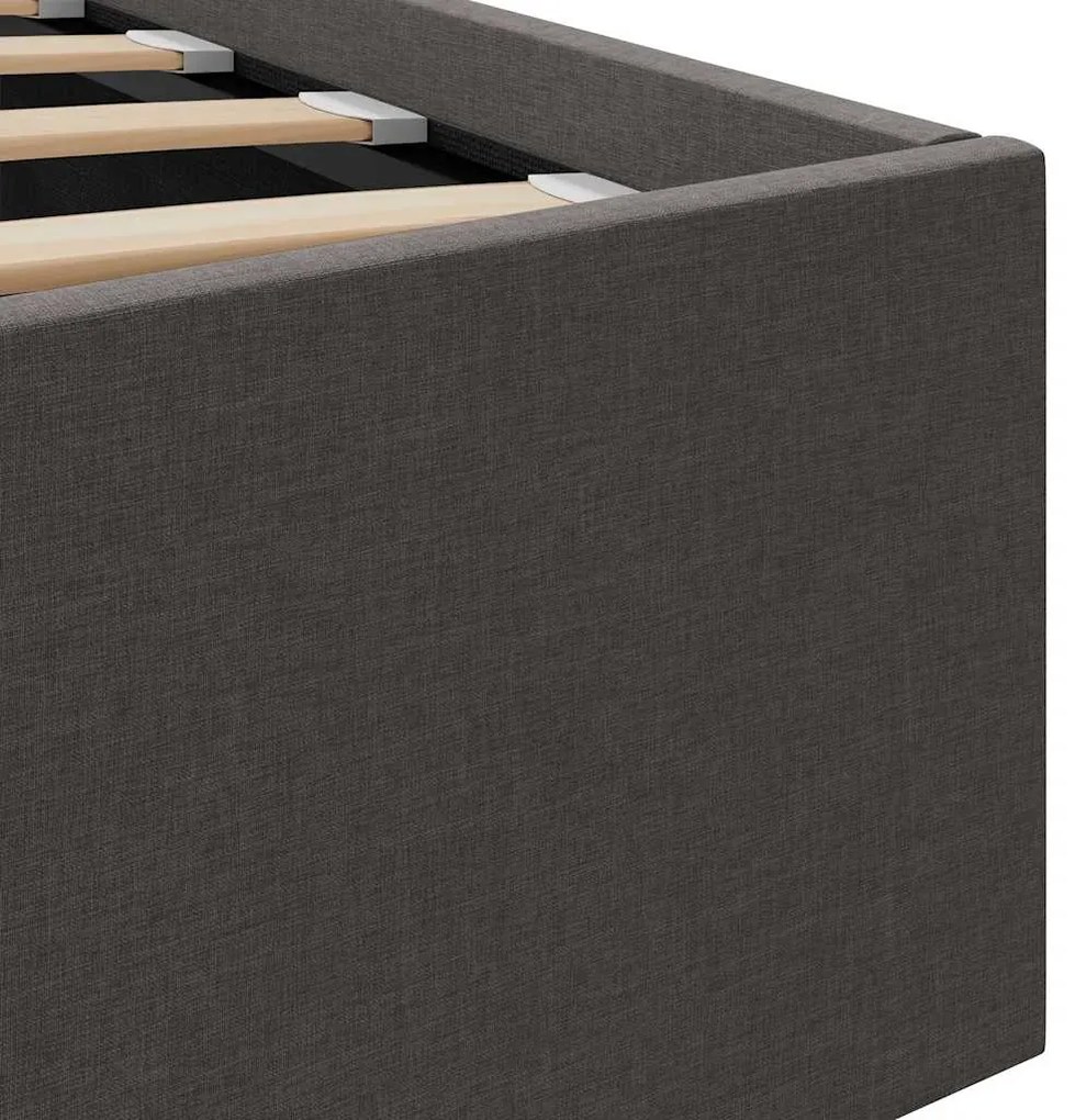 Cama hidráulica c/ arrumação 140x200cm tecido cinzento-escuro