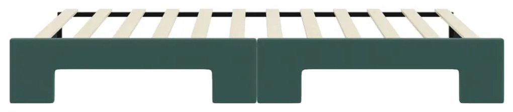 Sofá-cama com gavetão 90x200 cm veludo verde-escuro