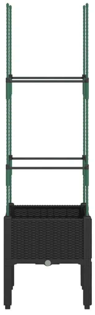 Vaso/floreira de jardim c/ treliça 40x40x142,5 cm PP preto