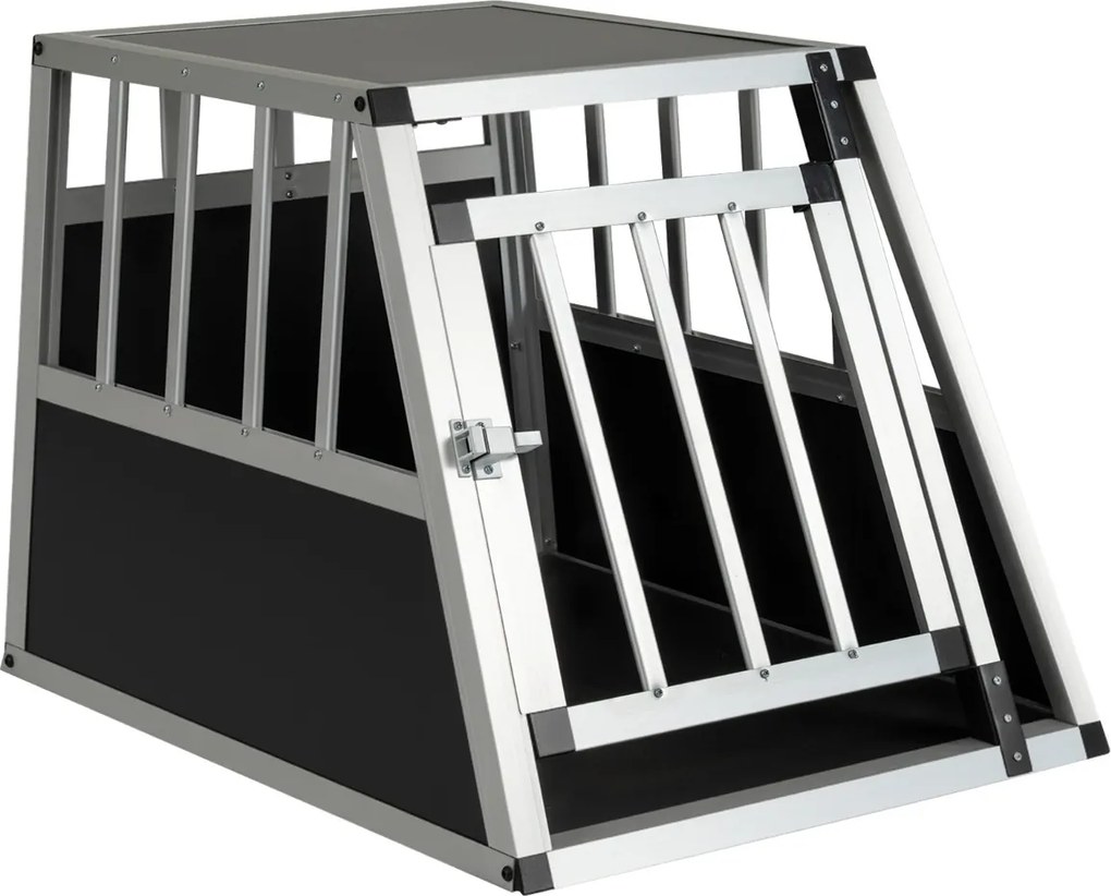 Caixa Transportadora de viagem para cães em alumínio com porta e fechadura 69,5 x 54 x 50,5 cm