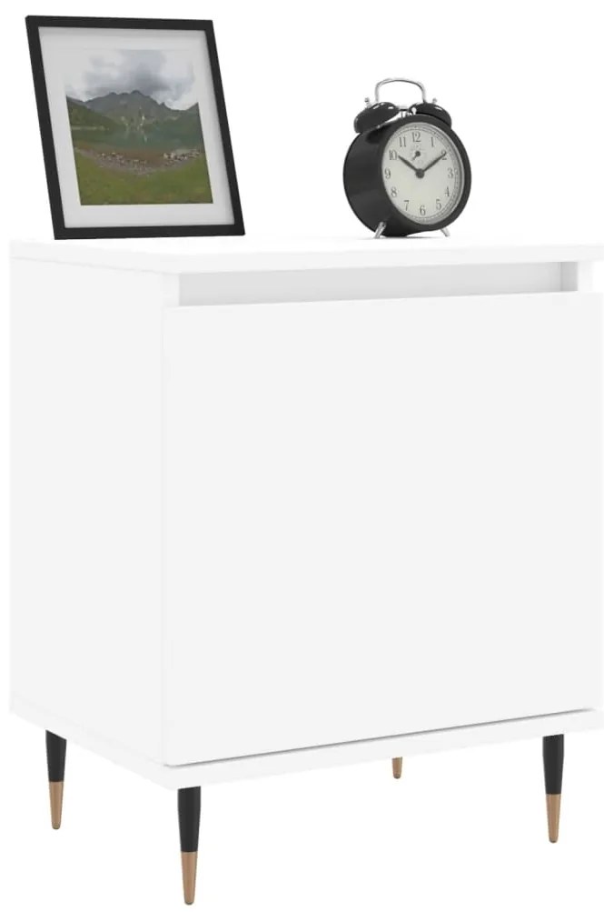 Mesas de cabeceira 2pcs 40x30x50 cm derivados de madeira branco