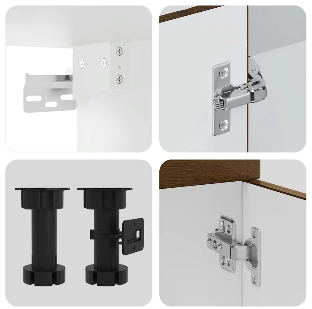 8 peças armário de cozinha conjunto Kalmar carvalho castanho