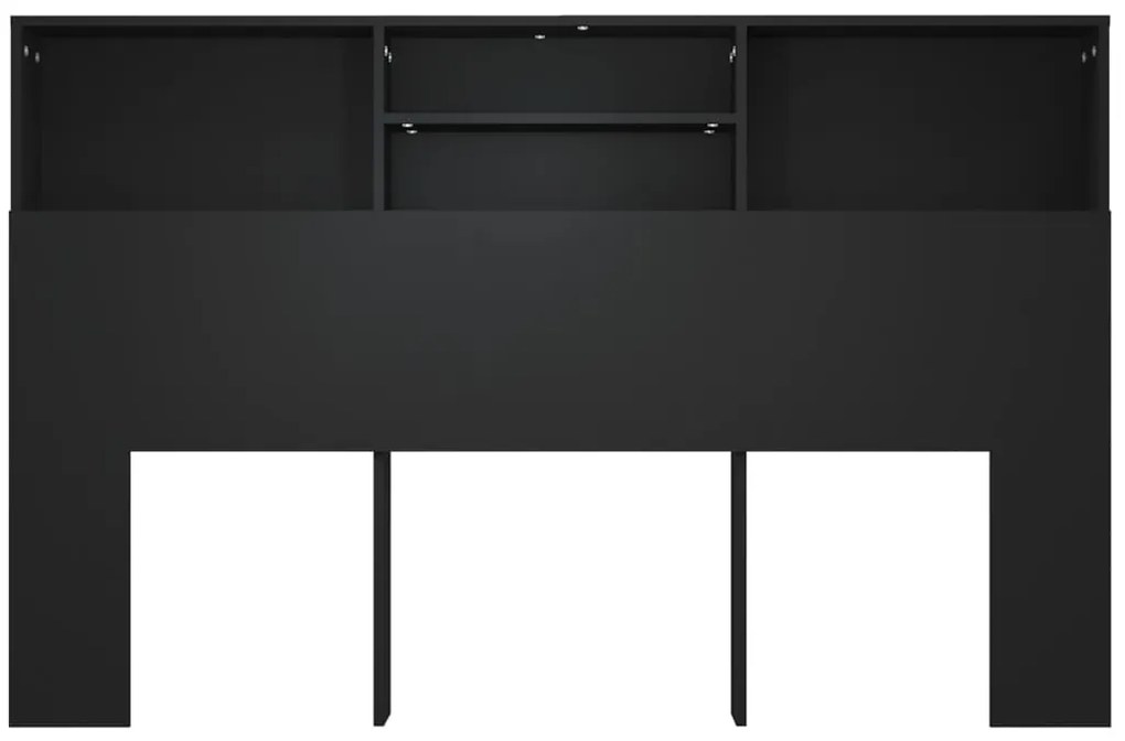 Cabeceira de Cama Dakota com Prateleiras de 160cm - Preto - Design Nór