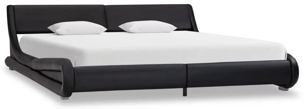 vidaXL Estrutura de cama 180x200 cm couro artificial preto
