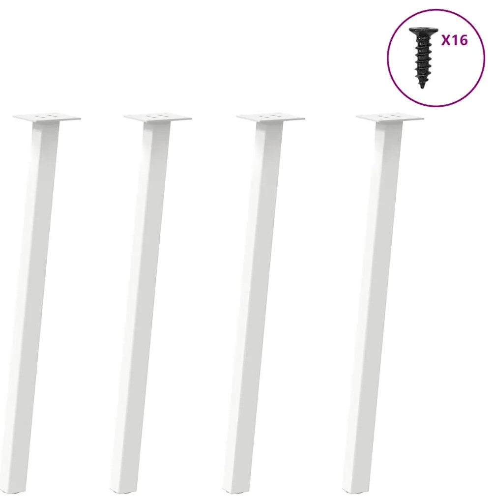 Pés de mesa de console 4 peças, branco, 72 cm, aço