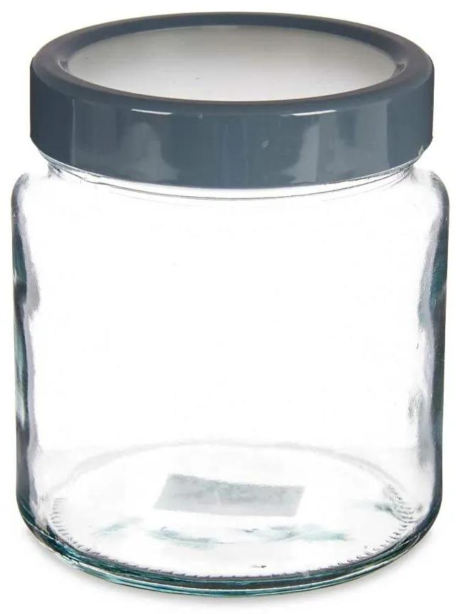 Bote Cinzento Transparente Vidro (11,5 x 13,2 x 11,5 cm) (1000 ml)