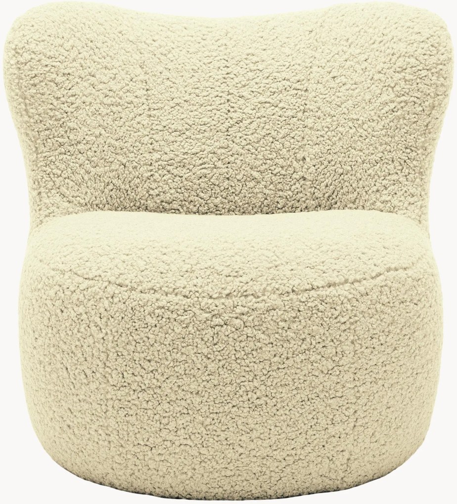 Poltrona em teddy freistil173, marfim-claro