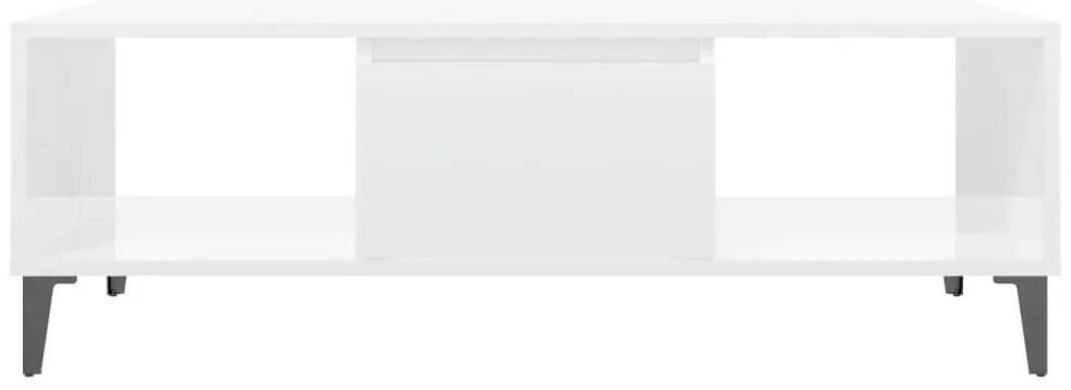 Mesa de centro derivados de madeira branco brilhante