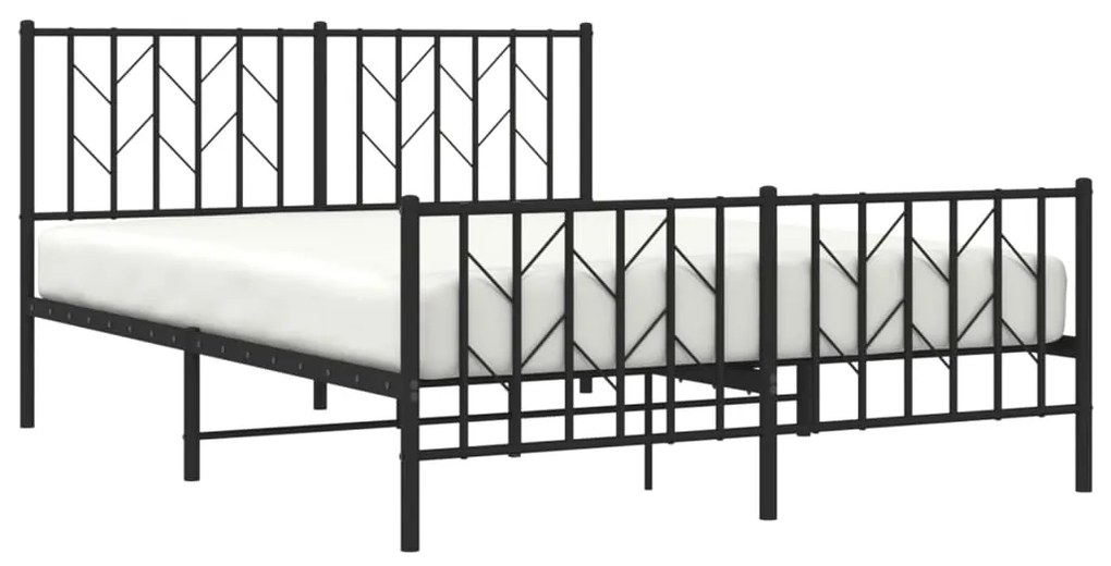 Estrutura de cama com cabeceira e pés 140x200 cm metal preto