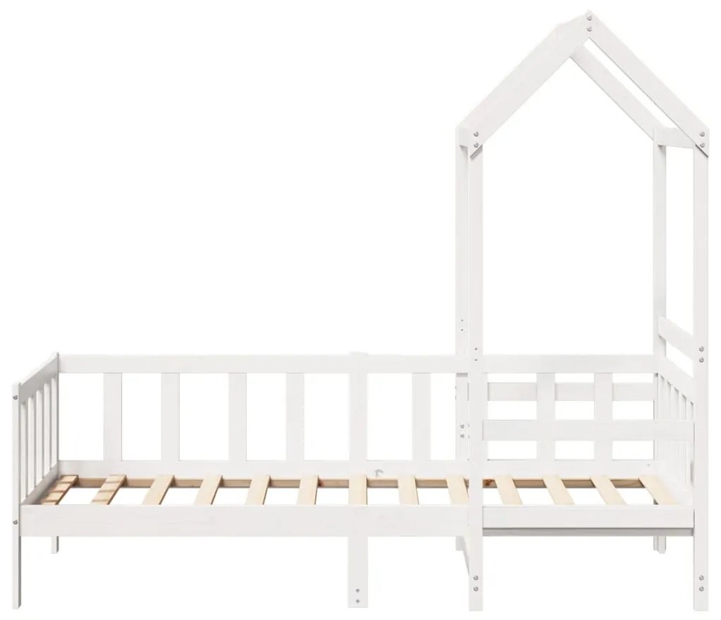 Conj. sofá-cama e banco c/ telhado 90x190cm pinho maciço branco