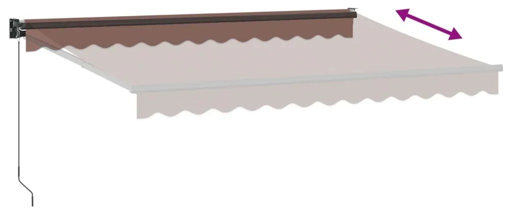 Toldo retrátil manual 350x250 cm castanho