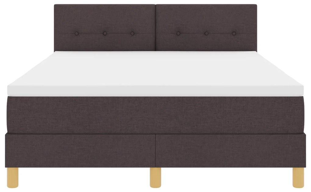 Cama Box Spring com Colchão Castanho 140x200 cm Tecido