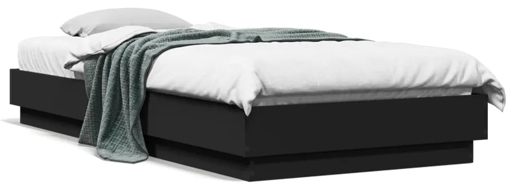 vidaXL Estrutura de cama 90x200 cm derivados de madeira preto