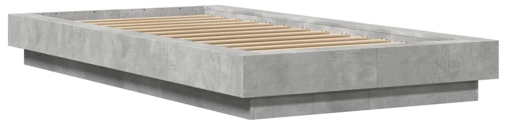 Estrutura de cama 90x190 cm derivados de madeira cinza cimento