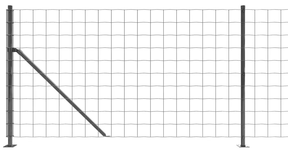 Cerca de malha de arame com flange 0,8x25 m antracite