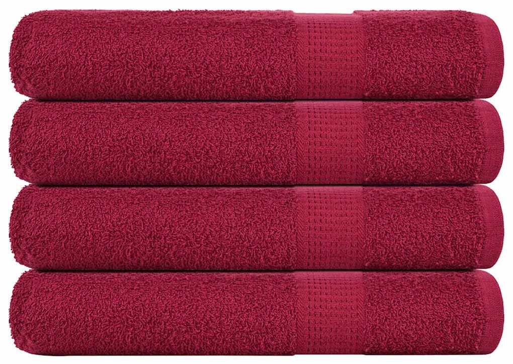Toalhas de sauna 4 pcs 80x200 cm 360 gsm 100% algodão bordéus