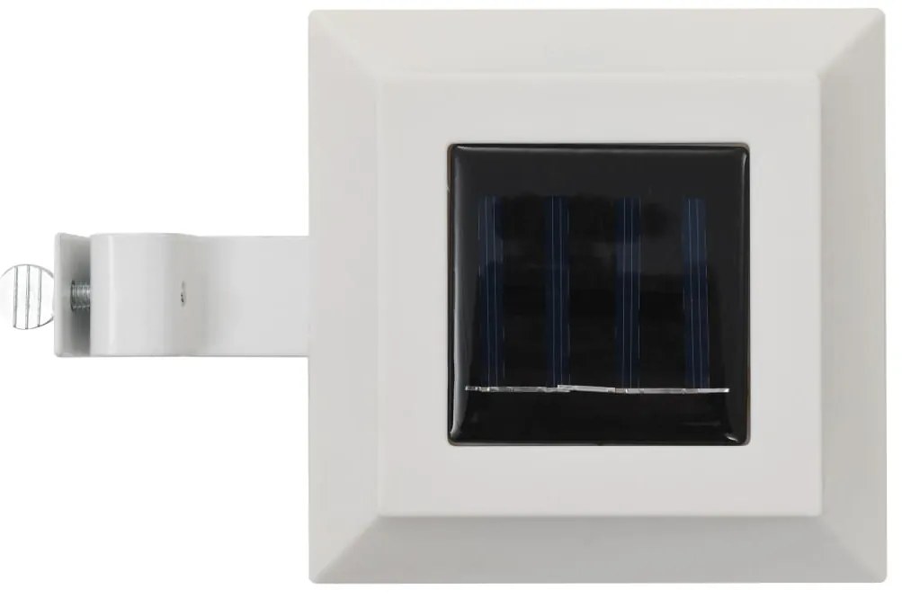 Candeeiro de exterior solar LED 6 pcs branco quadrado 12 cm