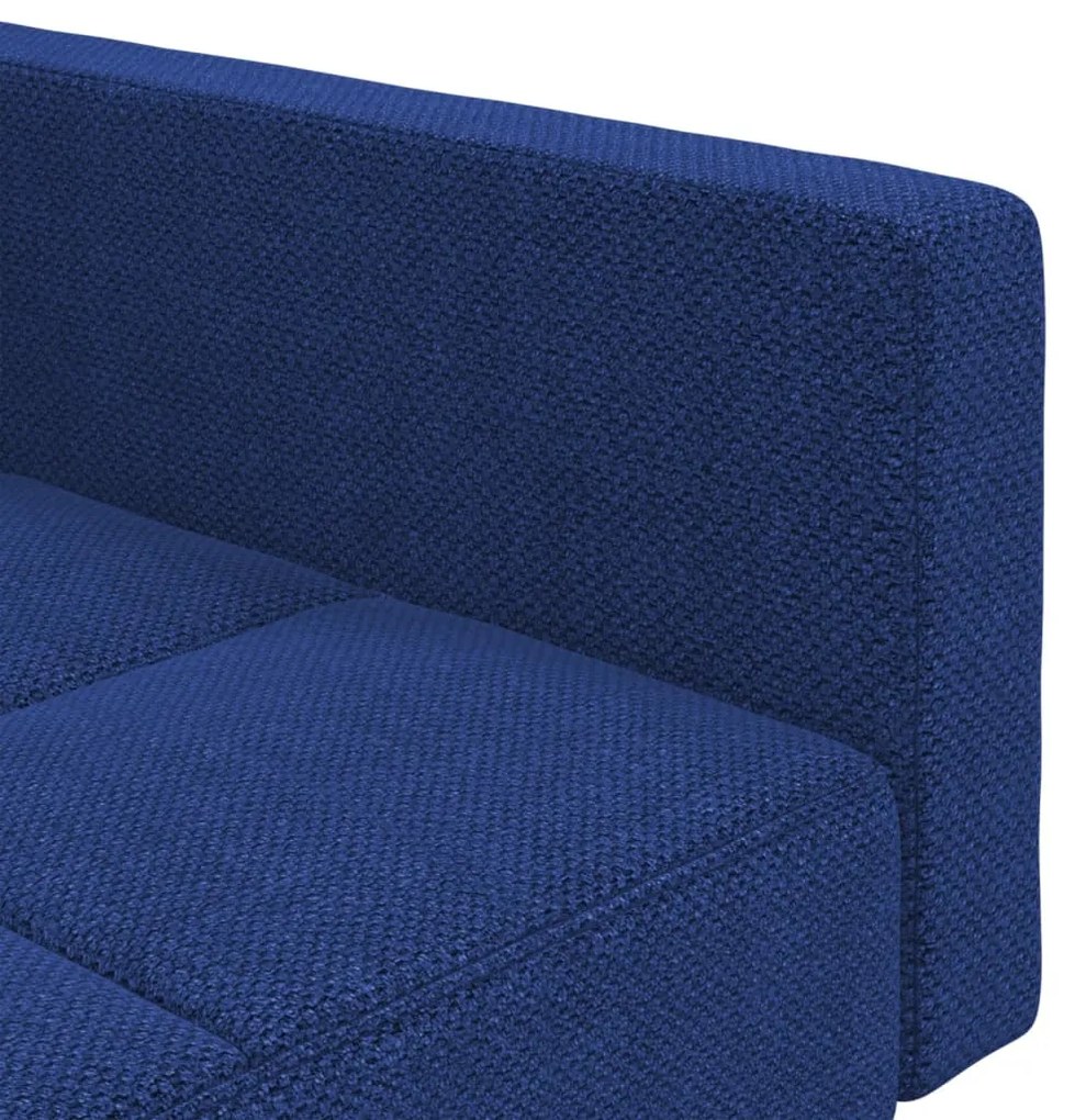 Sofá-cama 2 lugares com duas almofadas tecido azul