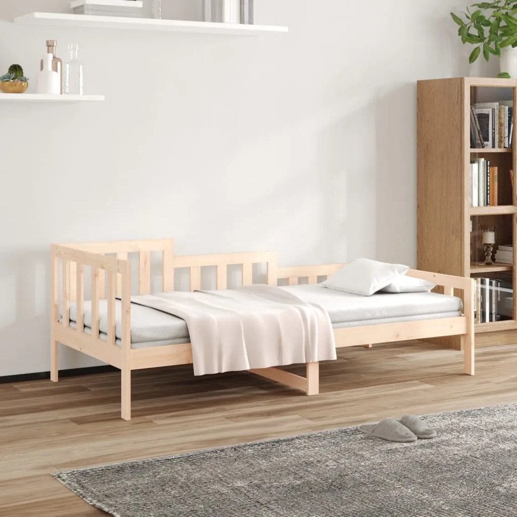 Sofá-cama sem colchão 90x200 cm madeira de pinho maciça