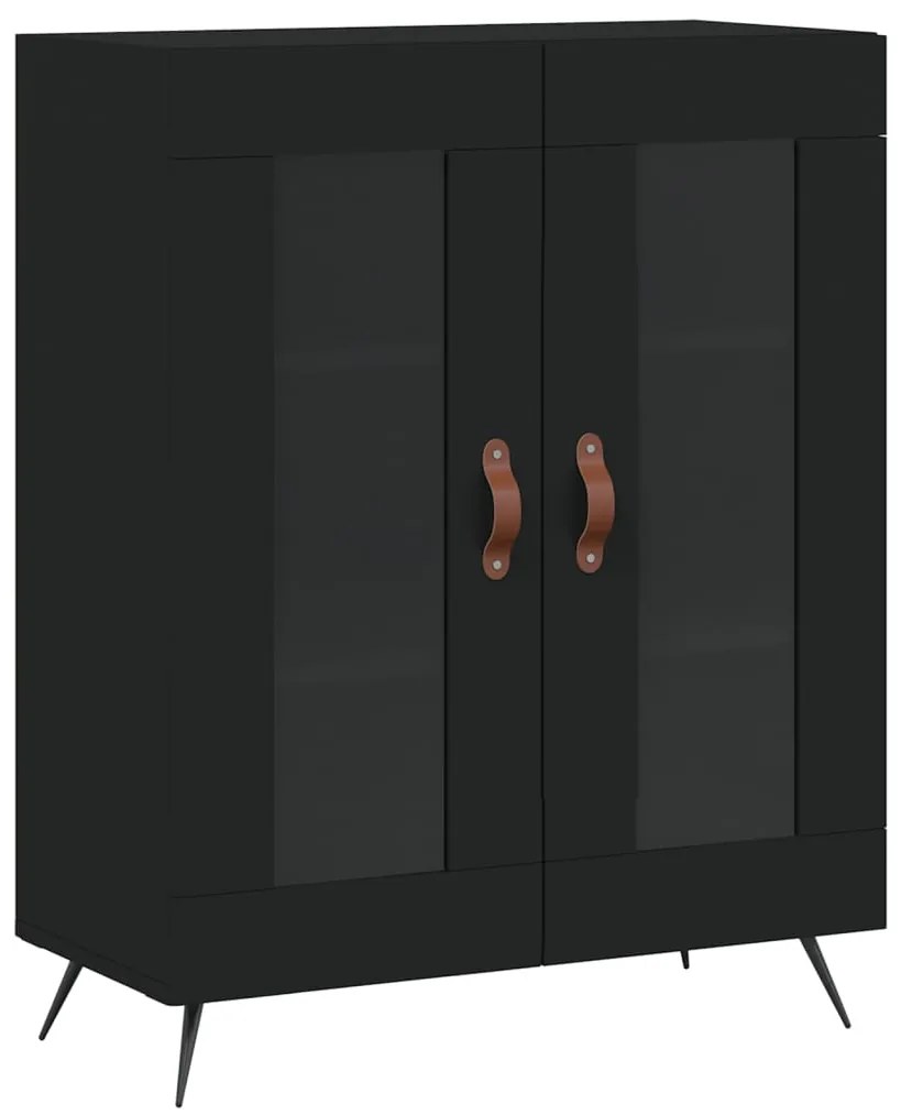 Armário alto 69,5x34x180 cm derivados de madeira preto