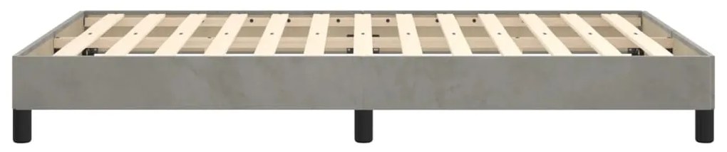 Estrutura de cama sem colchão 120x200 cm veludo cinzento-claro