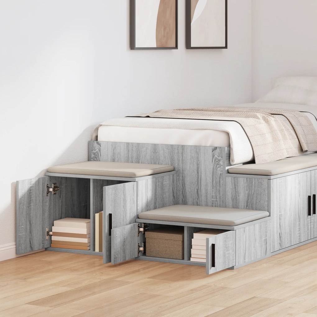 Armário de Armazenamento vidaXL Cinza Sonoma 118x41x40 cm Madeira de E