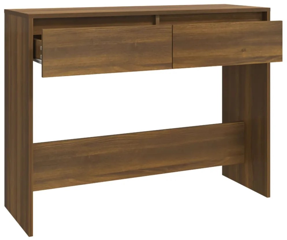 Mesa consola 100x35x76,5 cm derivados madeira carvalho castanho