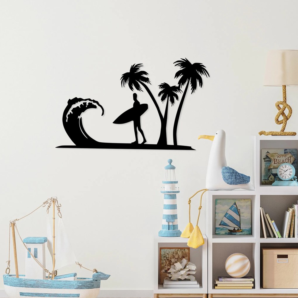 Acessório Decorativo de Parede Surfer – Preto – 41 x 70 cm